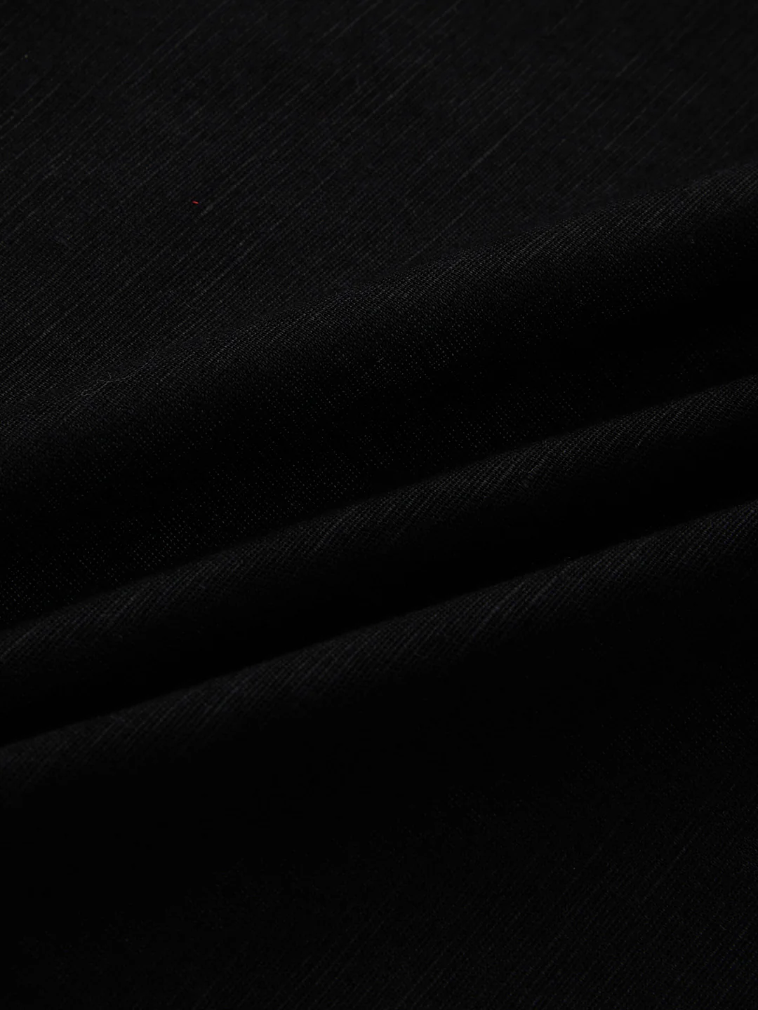 Black Subtle Linen Boxy Fit Crop Shirt - Image 8