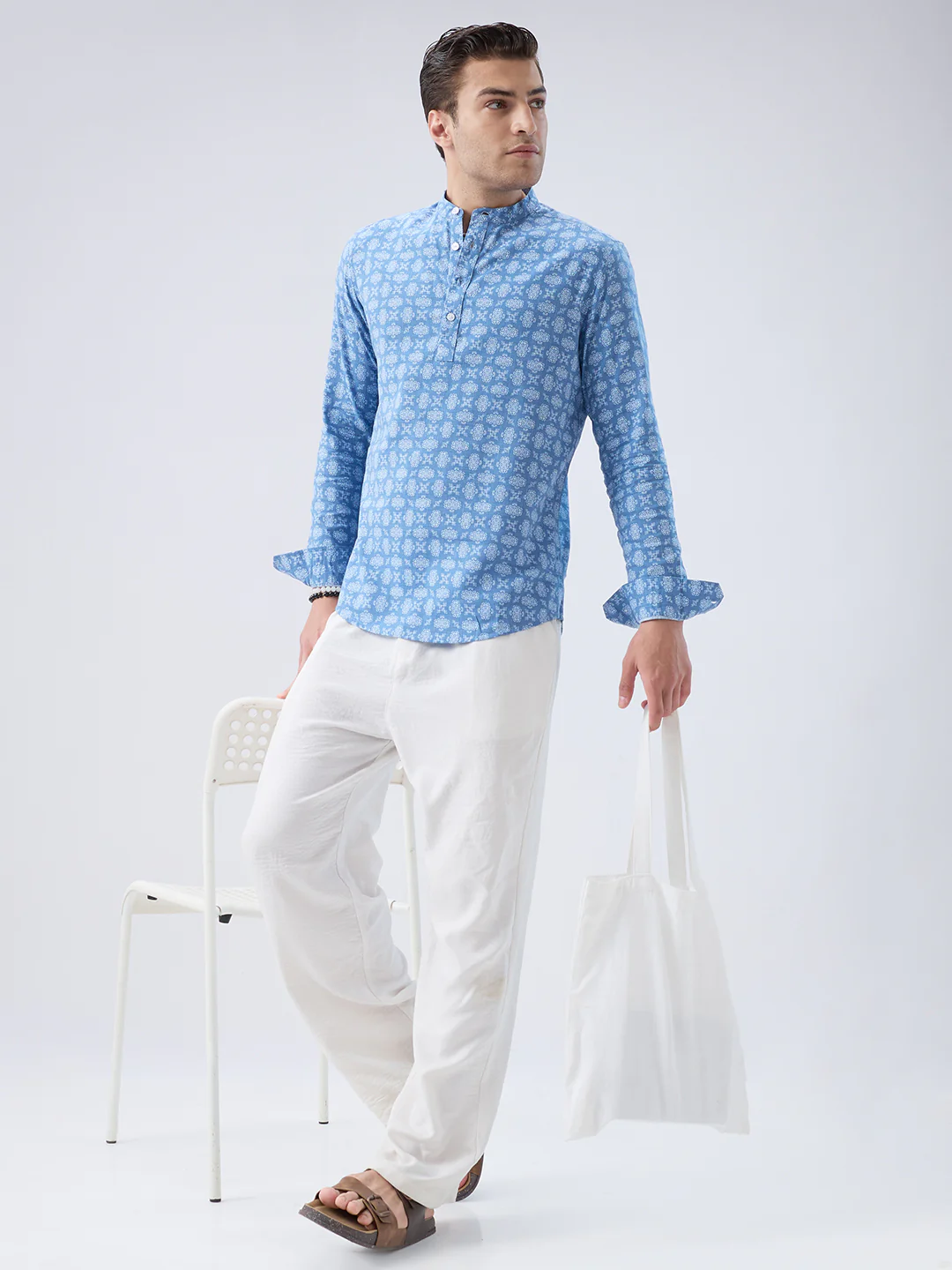 Boho Bloom Blue Kurta - Image 8
