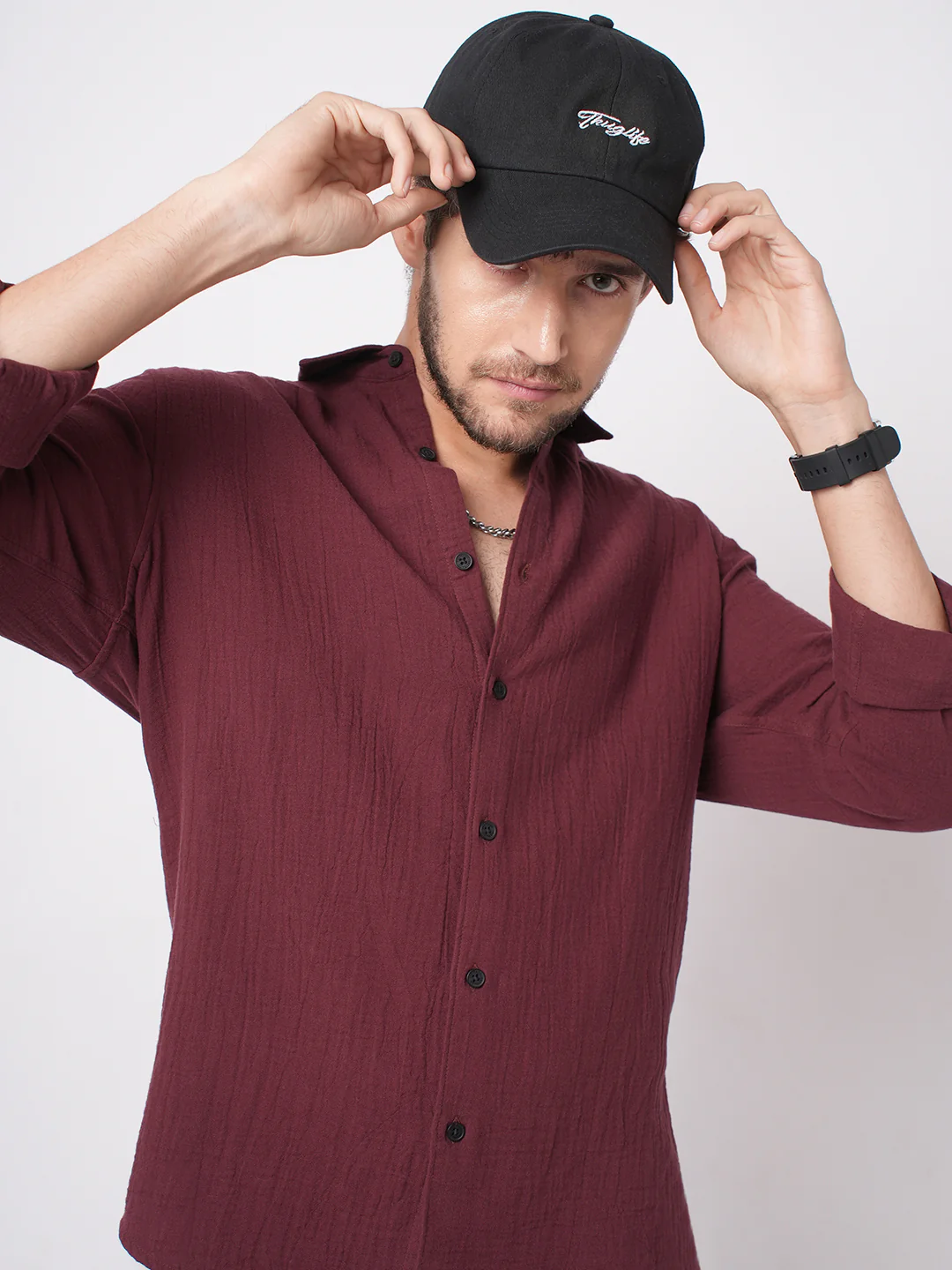 Bole Brown Double Cloth Shirt