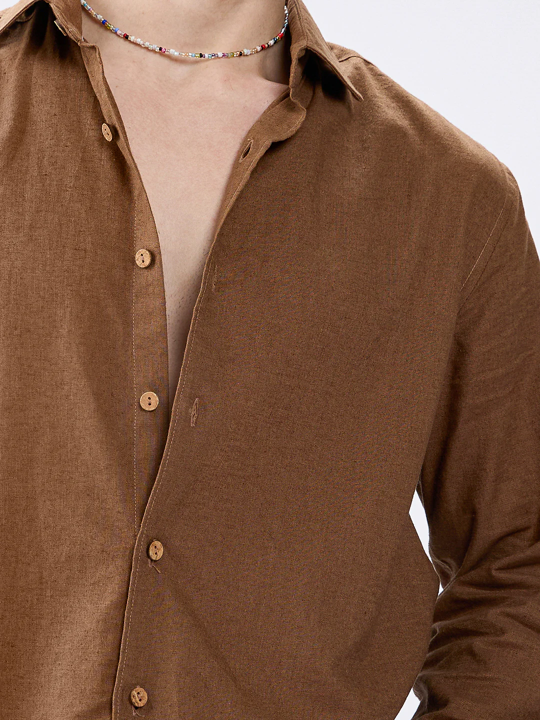 Brown Ember Pure Linen Shirt - Image 3