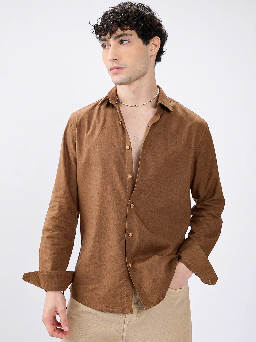 Brown Ember Pure Linen Shirt - Image 4