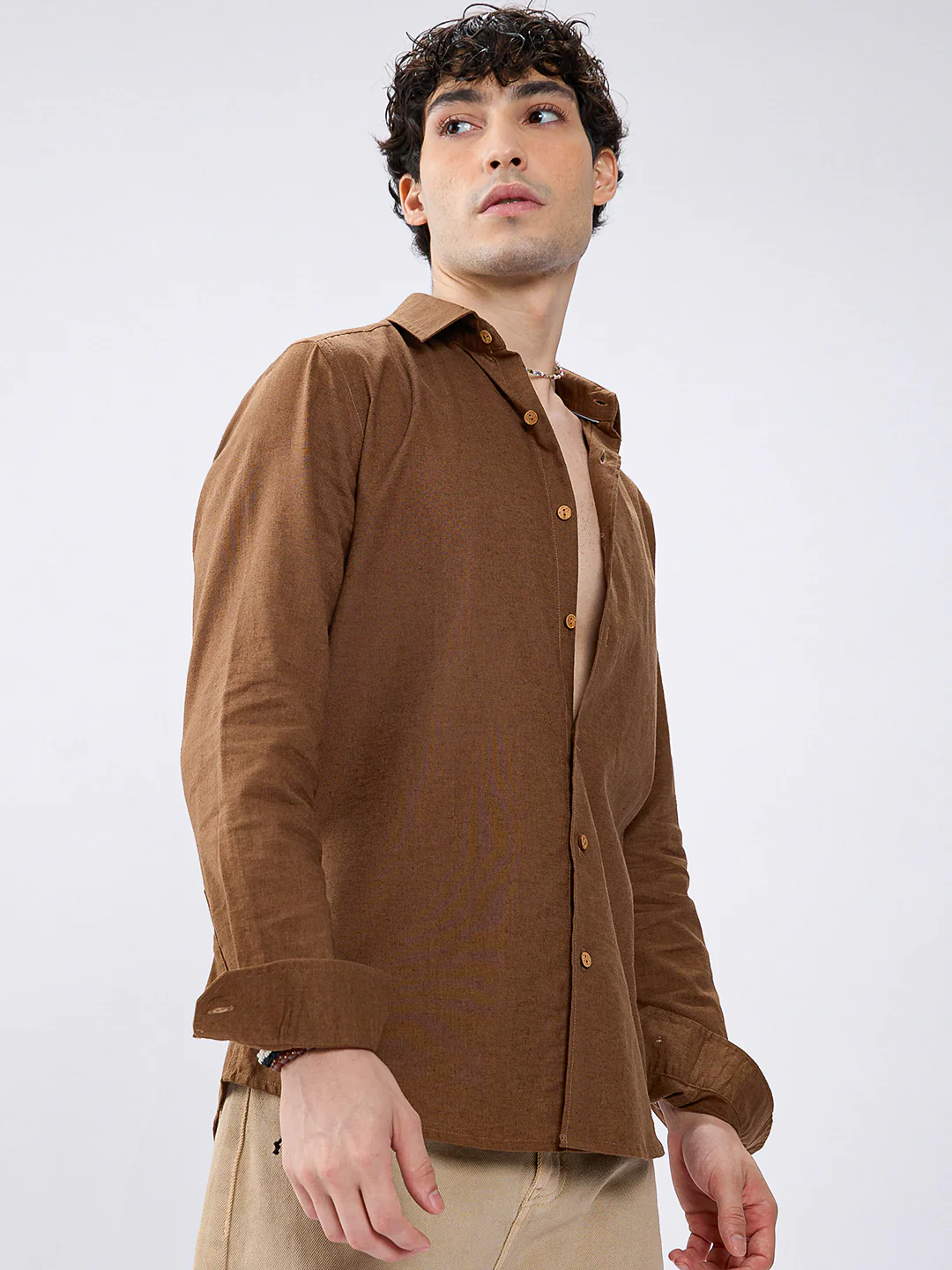Brown Ember Pure Linen Shirt - Image 5