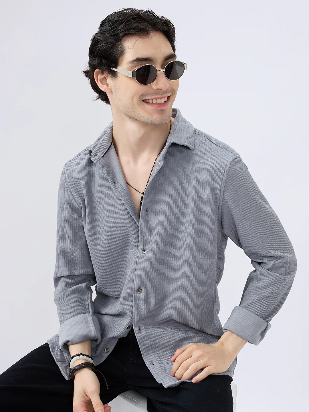 Chill Grey Everyday Knit Shirt
