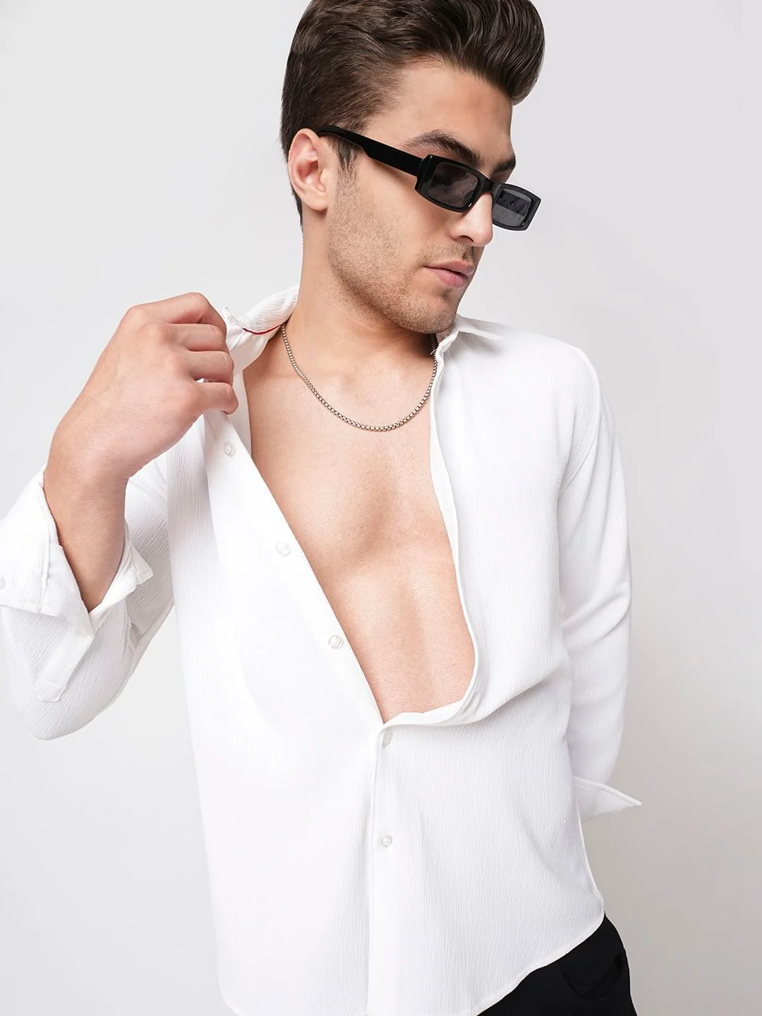 Debonair White Crepe Shirt