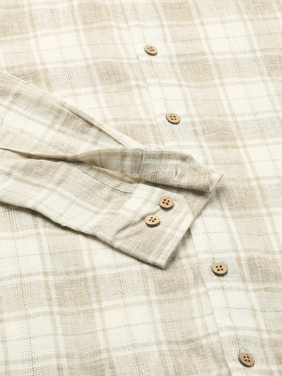 Desert Dune Coconut Checks Jacquard Shirt - Image 9