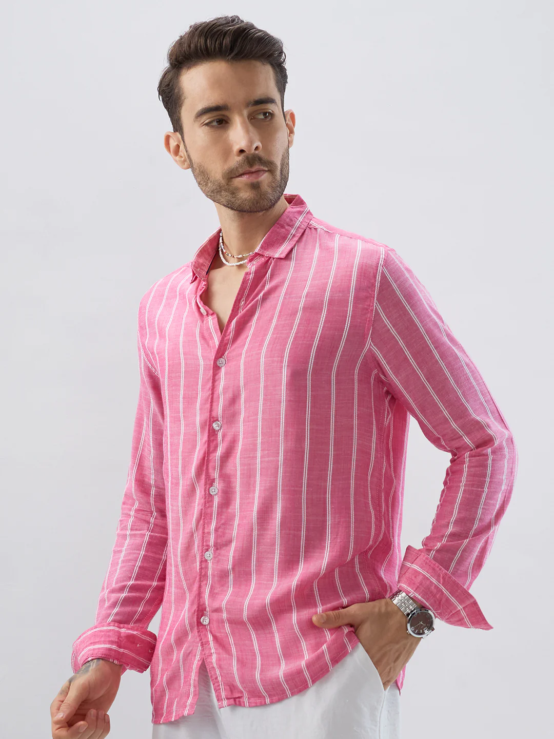 Elegant Pink Striped Shirt - Image 5