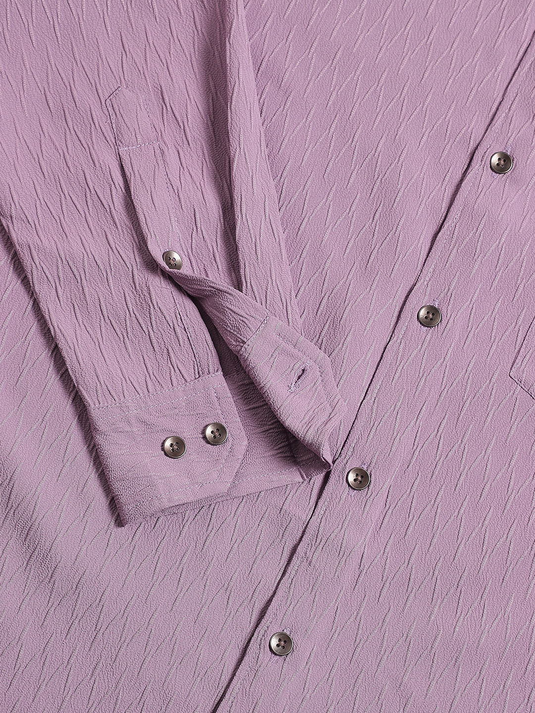 Elegant Purpureus Crinkled Jacquard Shirt - Image 3