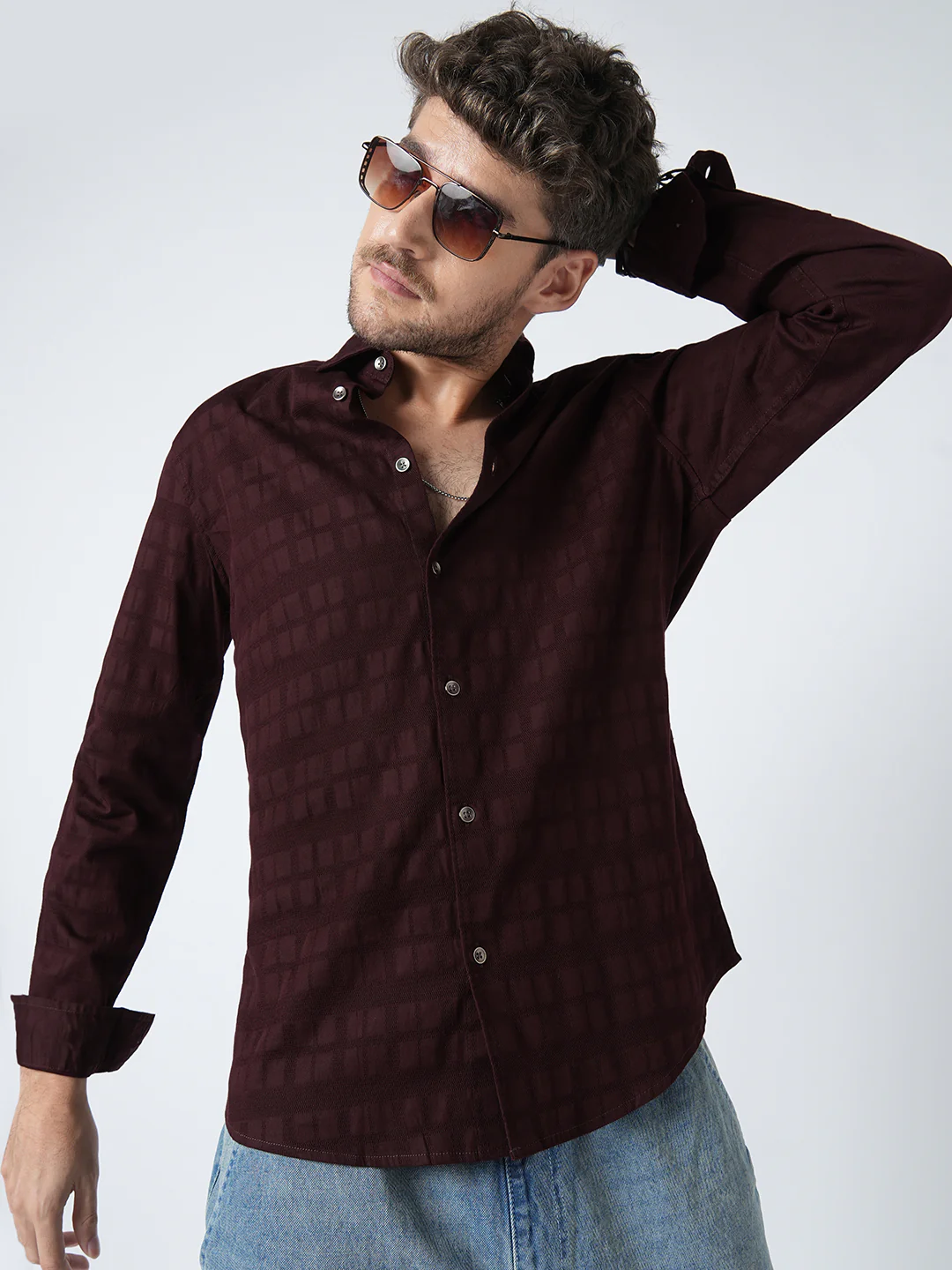Espresso Geometric Woven Shirt