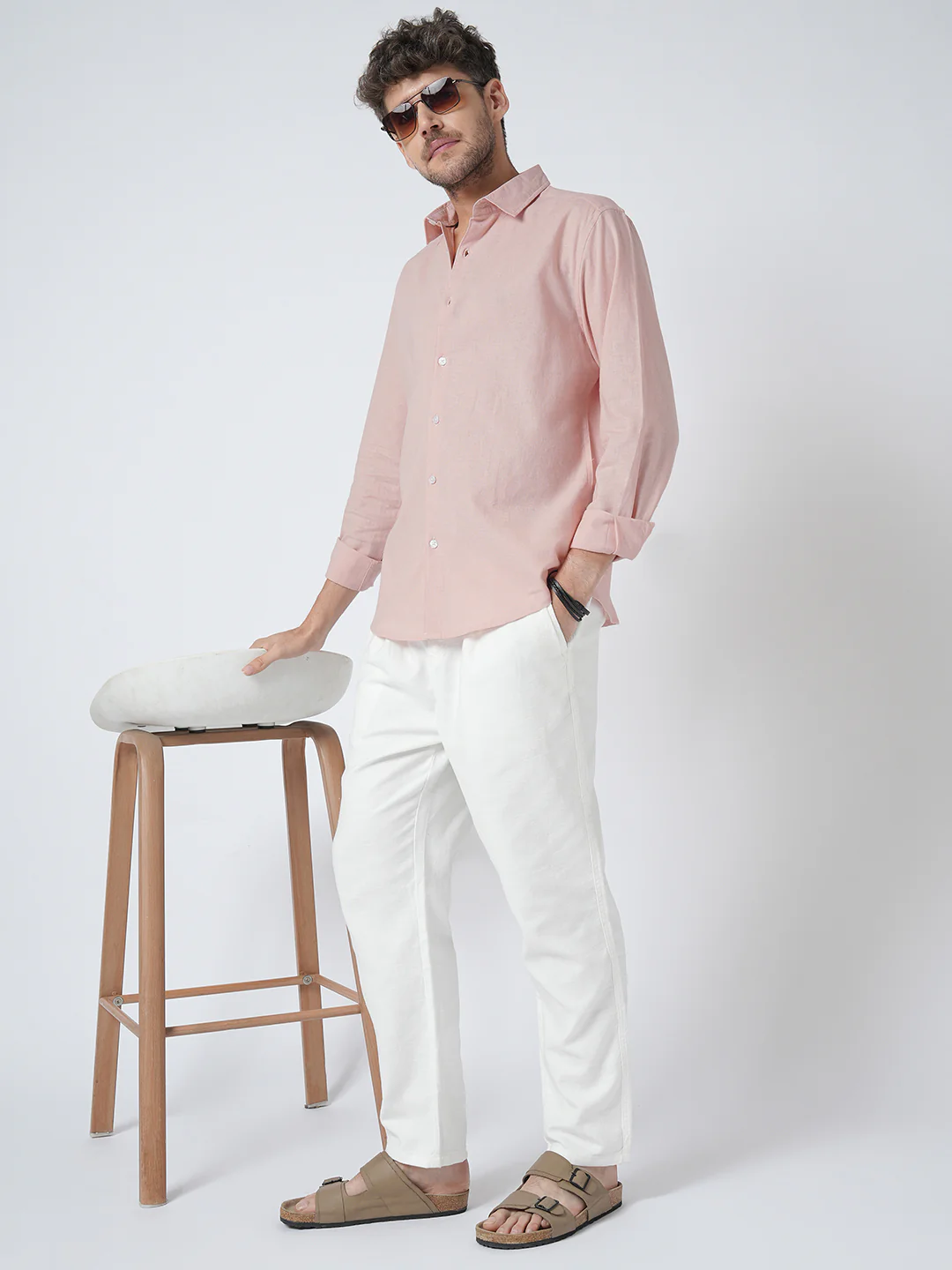 Everyday Peach Pure Linen Shirt - Image 7