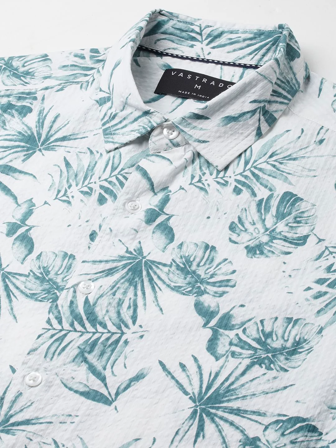 Exquisite White Hawaiian Printed Seersucker Shirt - Image 3