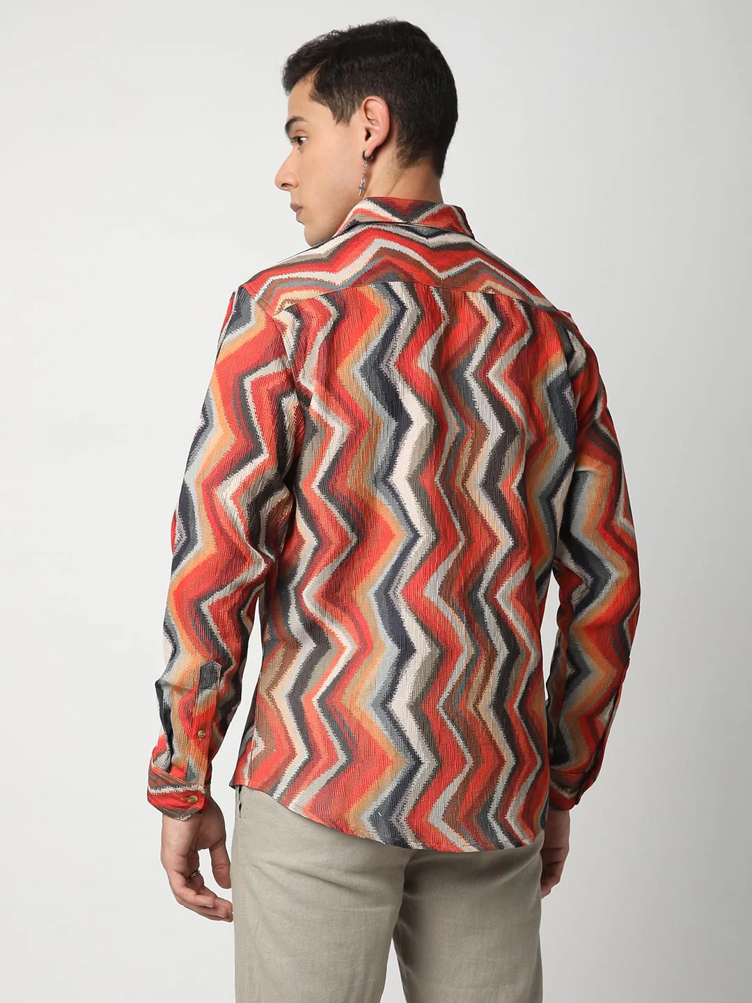 Fiery Zig-Zag Textured Shirt - Image 6