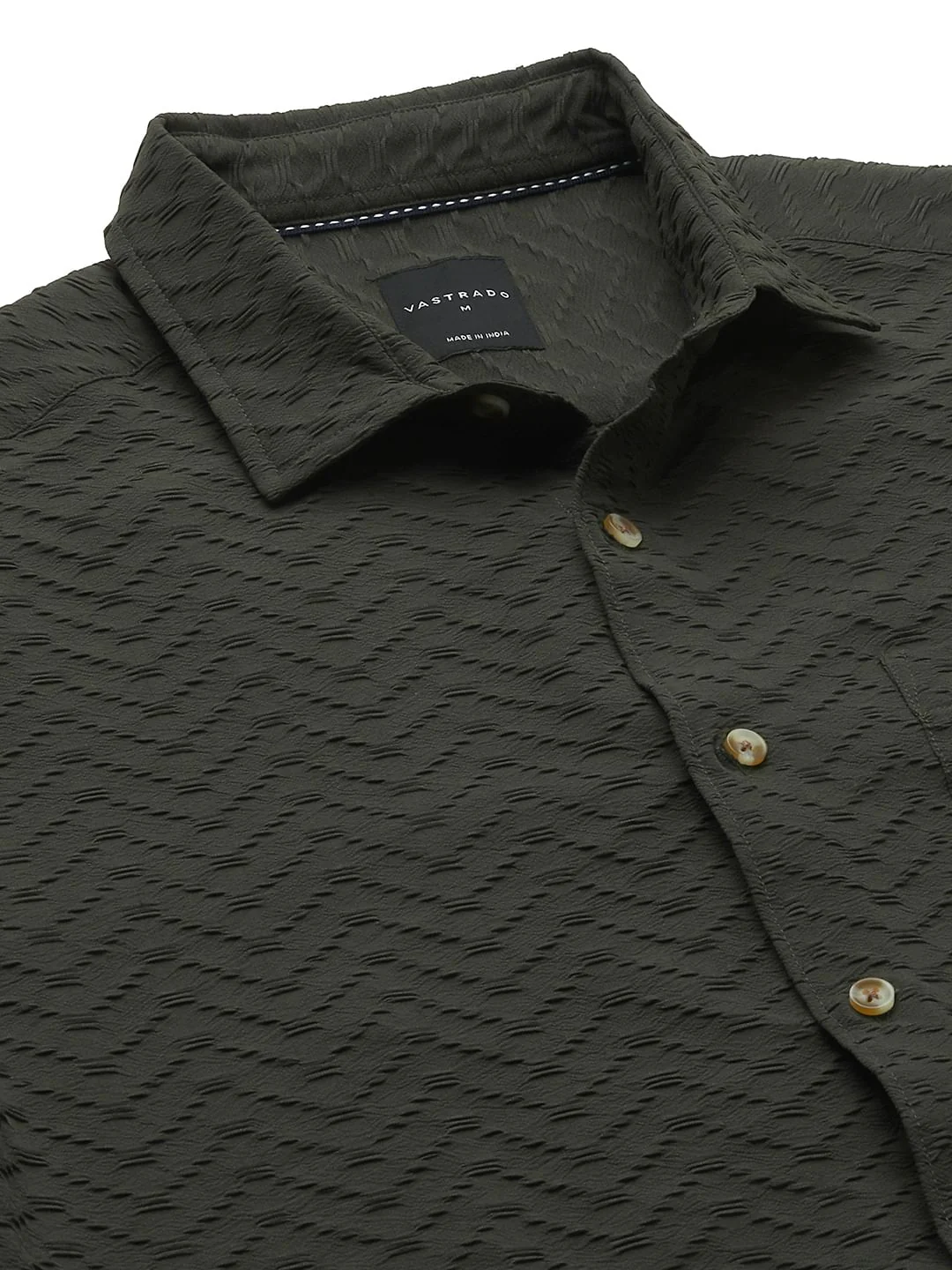 Forest Green Wavique Textured Shirt - Image 3