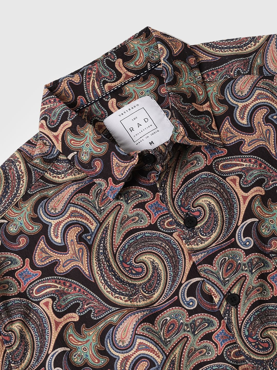 Futuristic Fusion Black Paisley Creased Shirt - Image 3