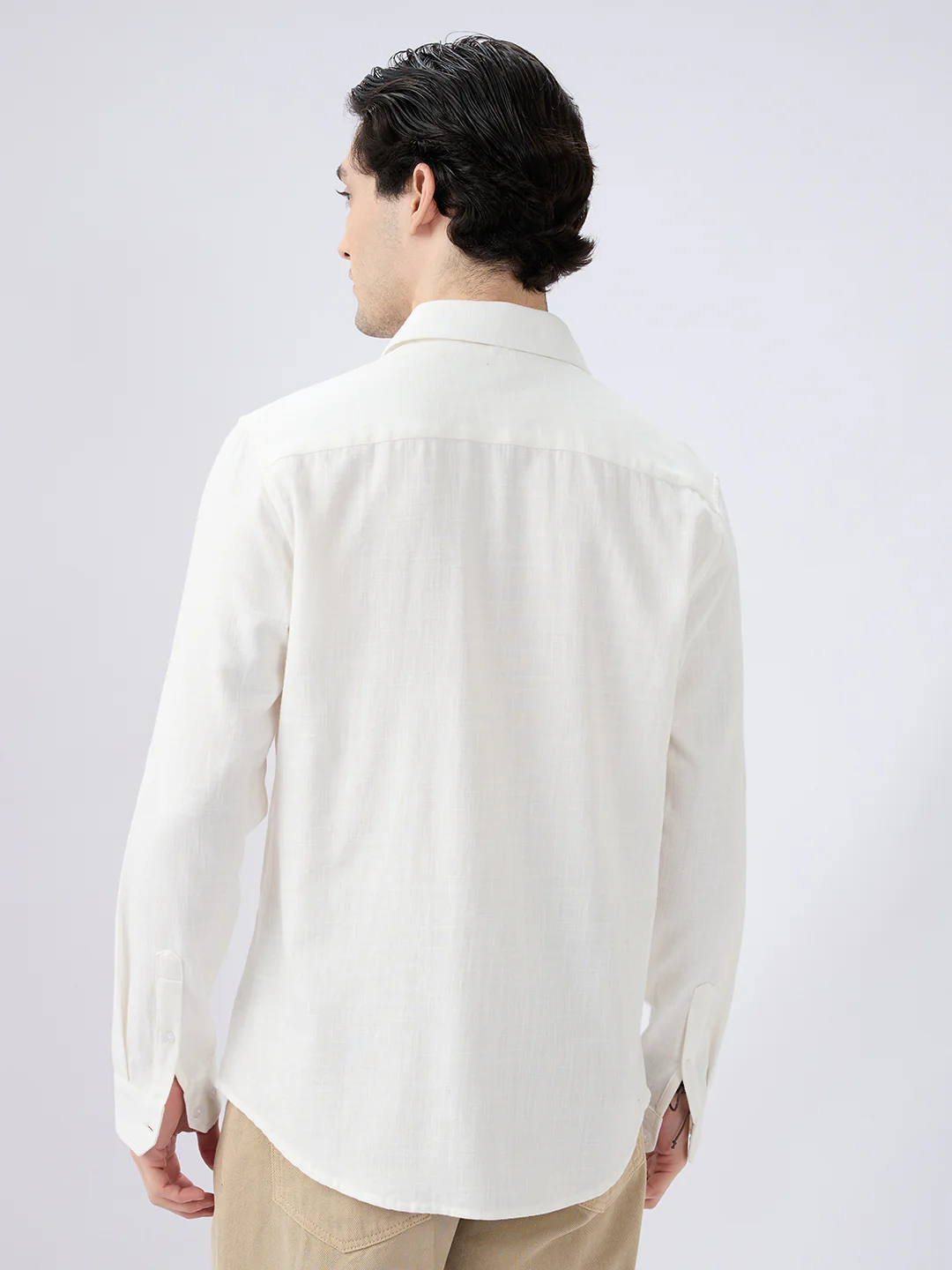 Glacier White Slub Textured Everyday Shirt - Image 6