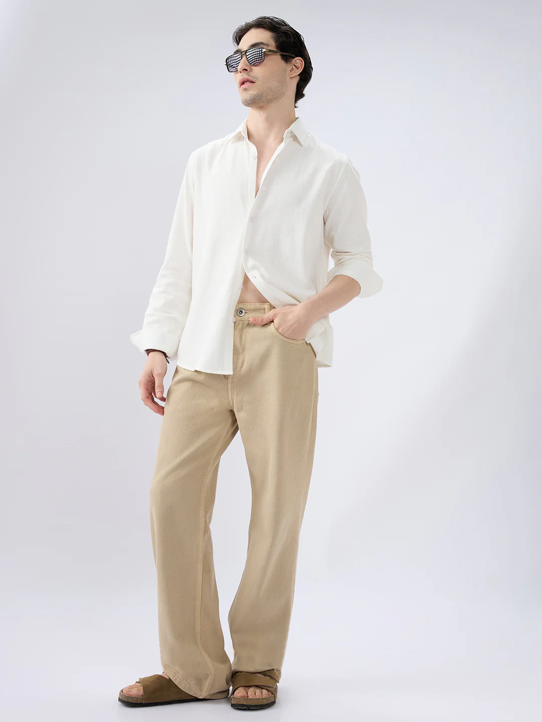 Glacier White Slub Textured Everyday Shirt - Image 7