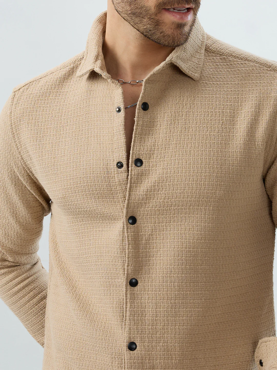Grainfield Sand Beige Heavy Weave Shirt - Image 3