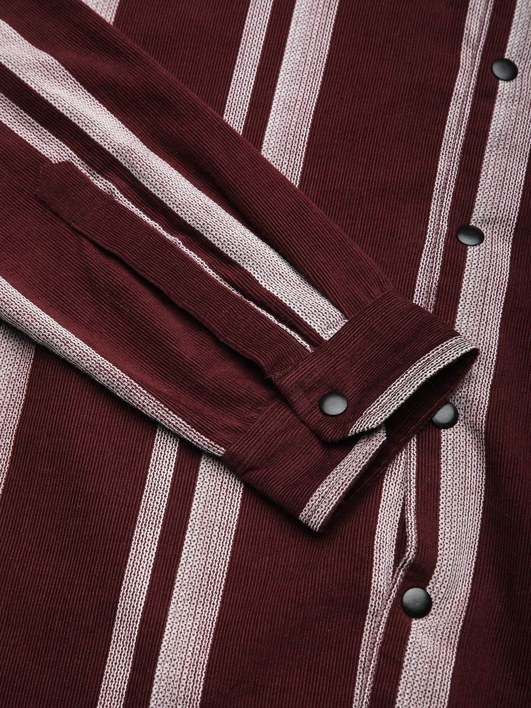 Haute Maroon Striped Corduroy Shirt - Image 8