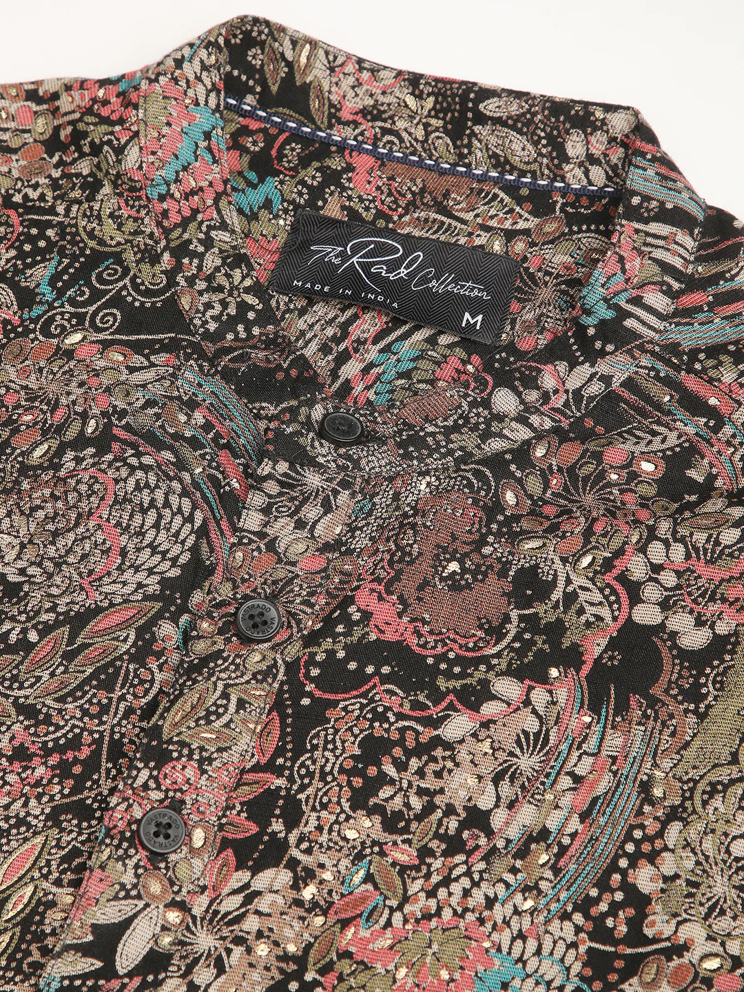 Intricate Multicolour Foil Printed Kurta - Image 3