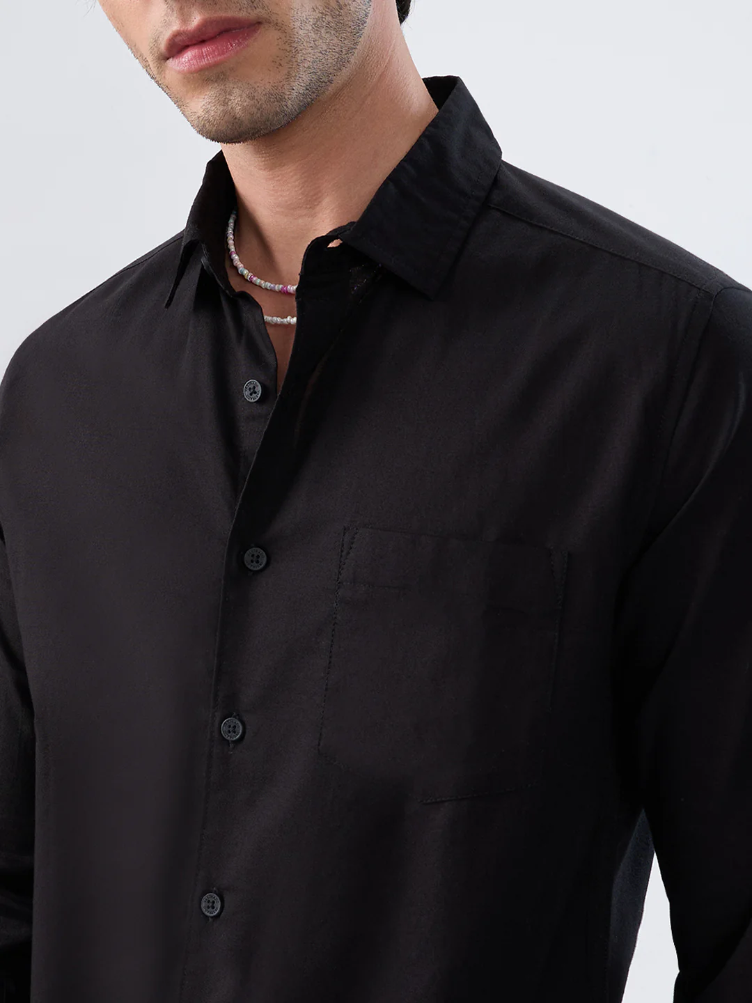 Jet Black Oxford Luxe Shirt - Image 3