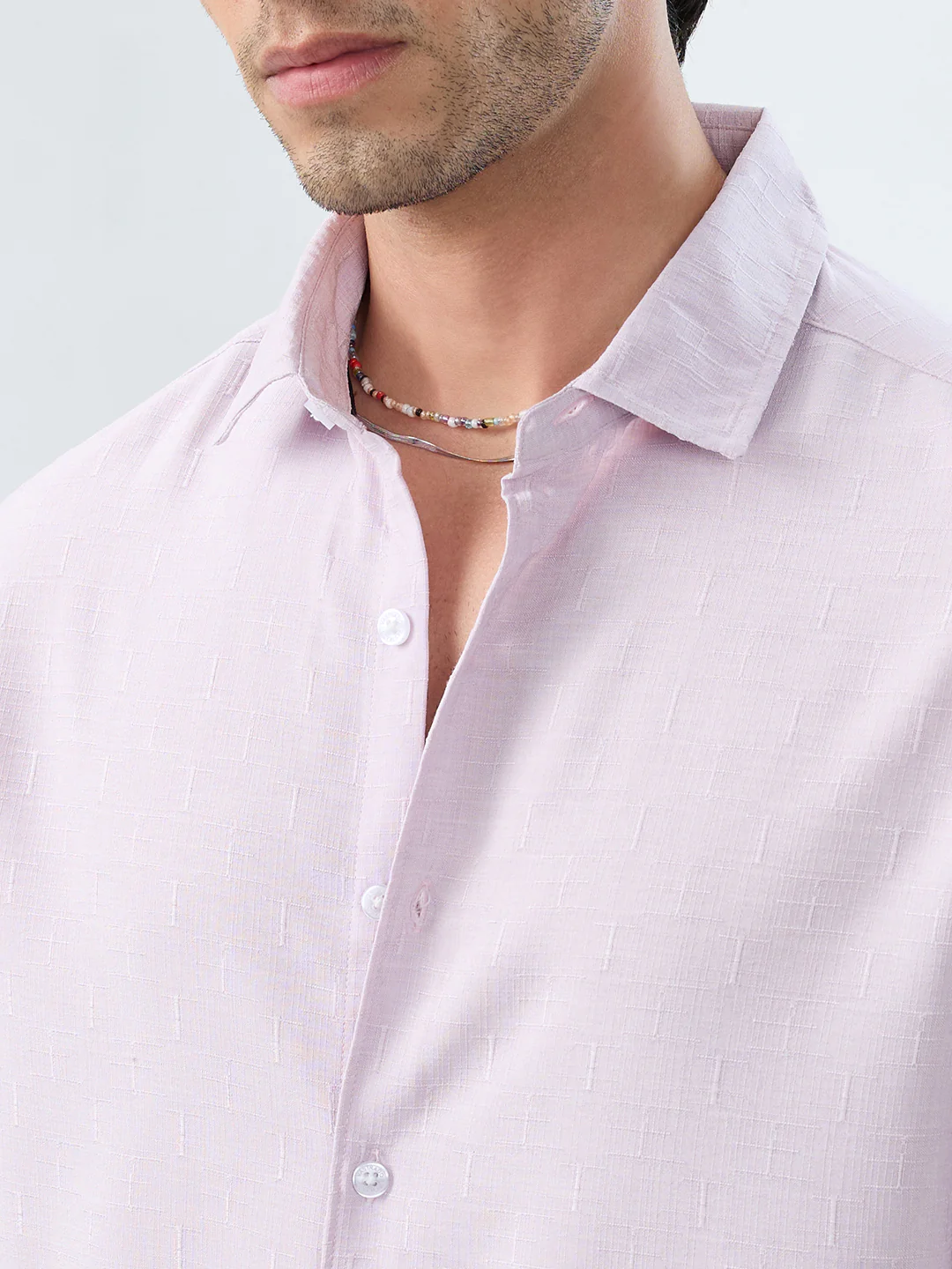 Lavender Intricate Textured Weave Everyday Shirt - Image 3