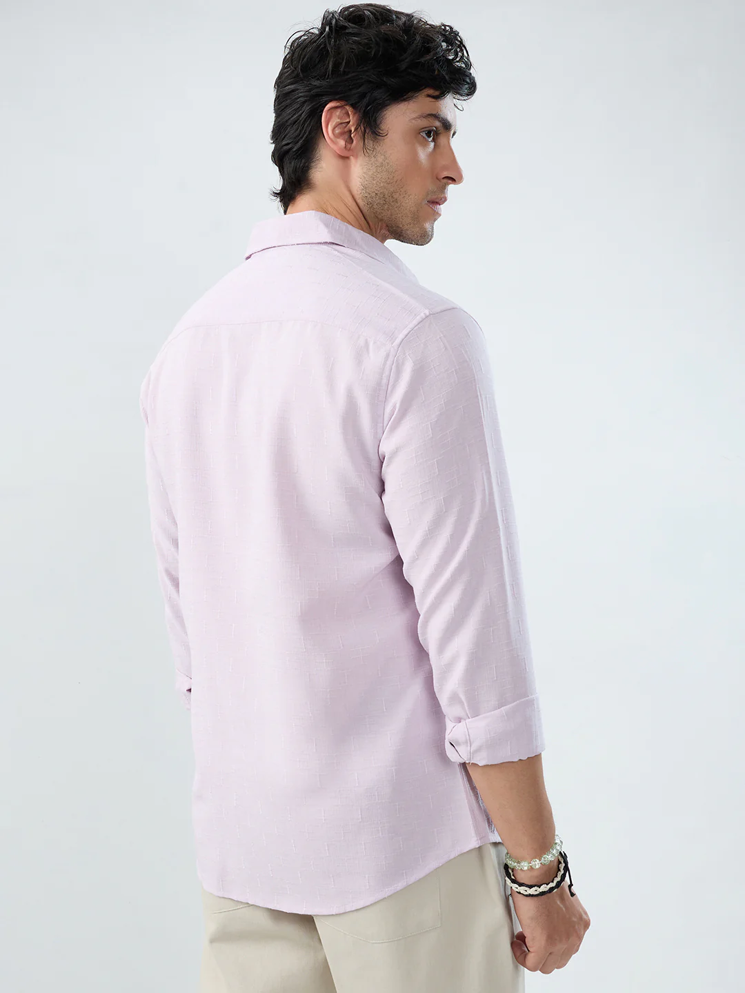 Lavender Intricate Textured Weave Everyday Shirt - Image 7