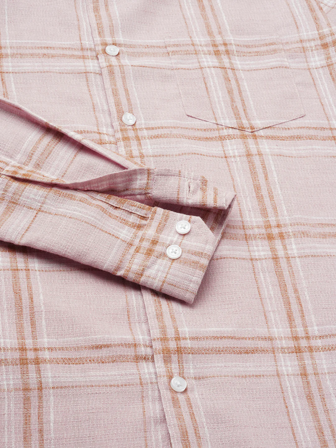 Lilac Luster Plaid Checks Linen Blend Shirt - Image 9