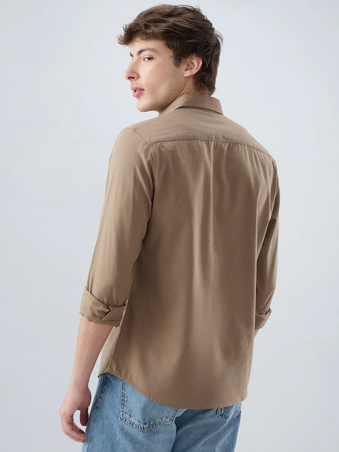 Luxe Olive Brown Oxford Shirt - Image 7