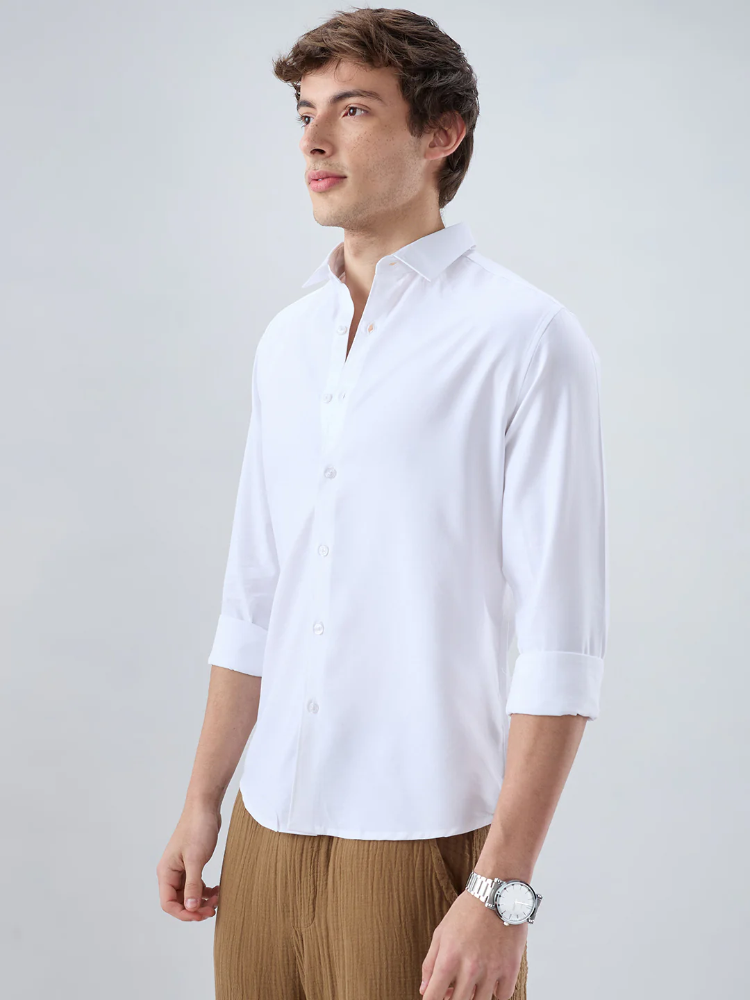 Luxe Snow White Oxford Shirt - Image 5