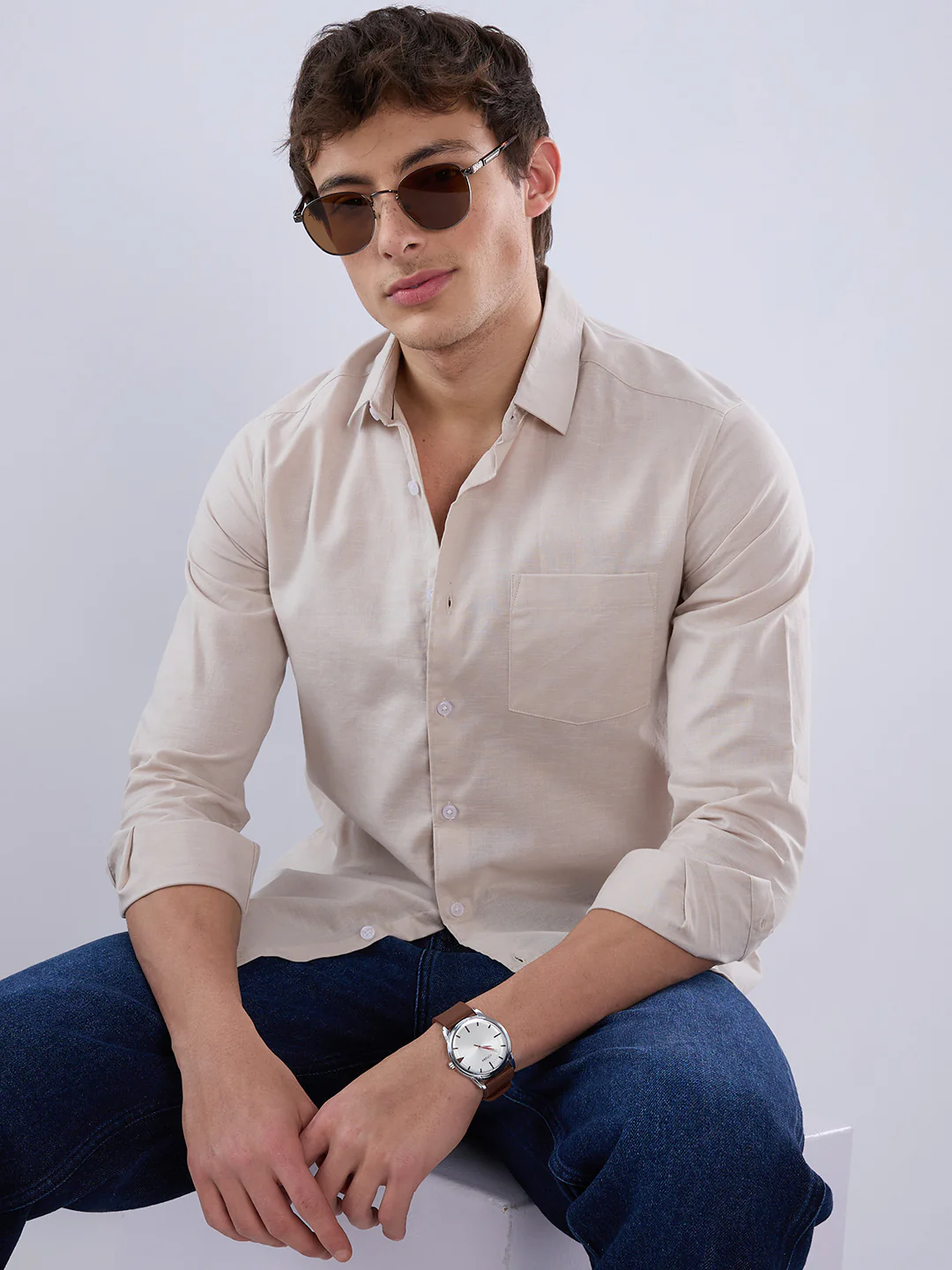 Solid Beige Everyday Shirt