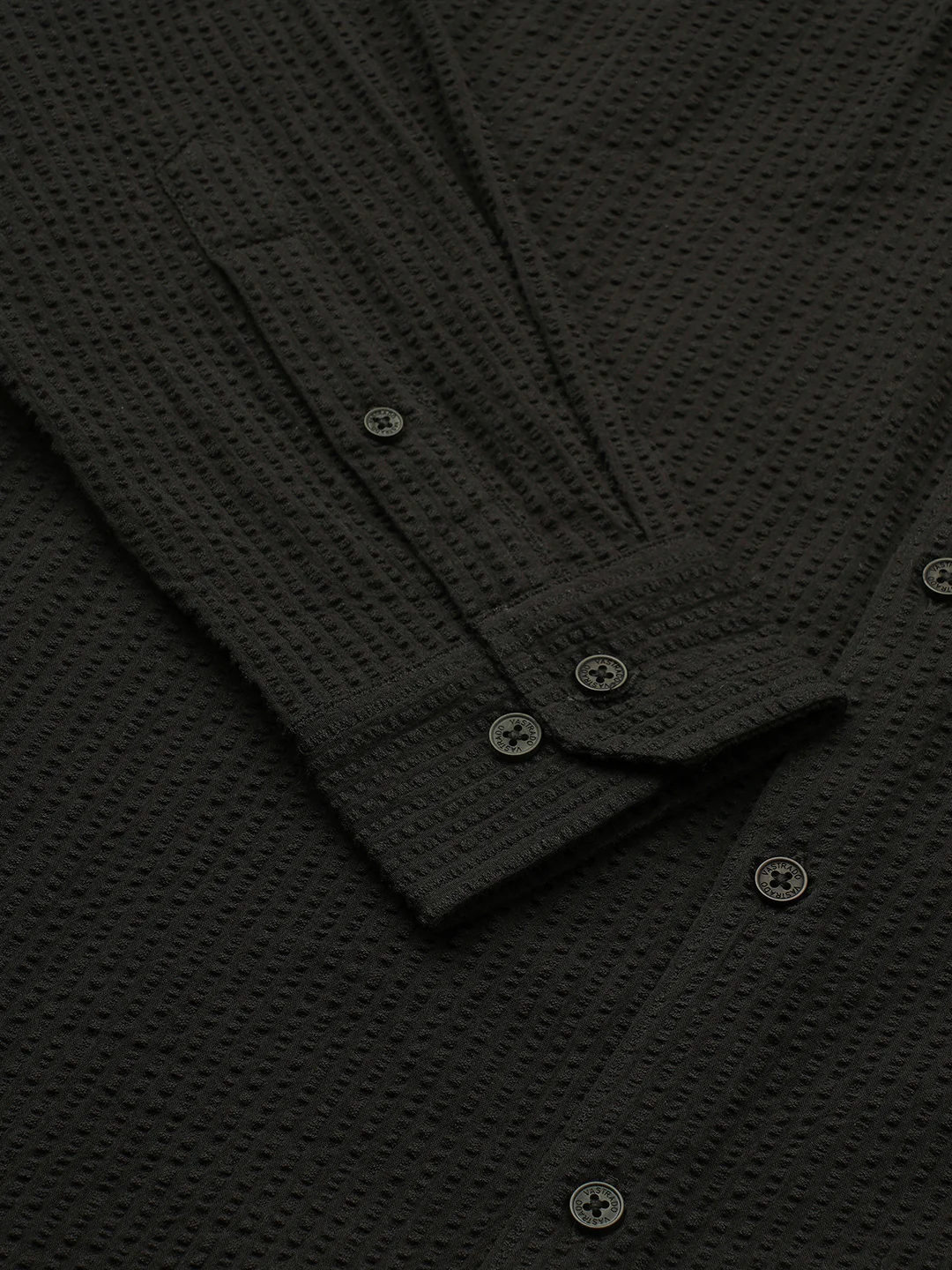 Minimalist Black Seersucker Shirt - Image 8