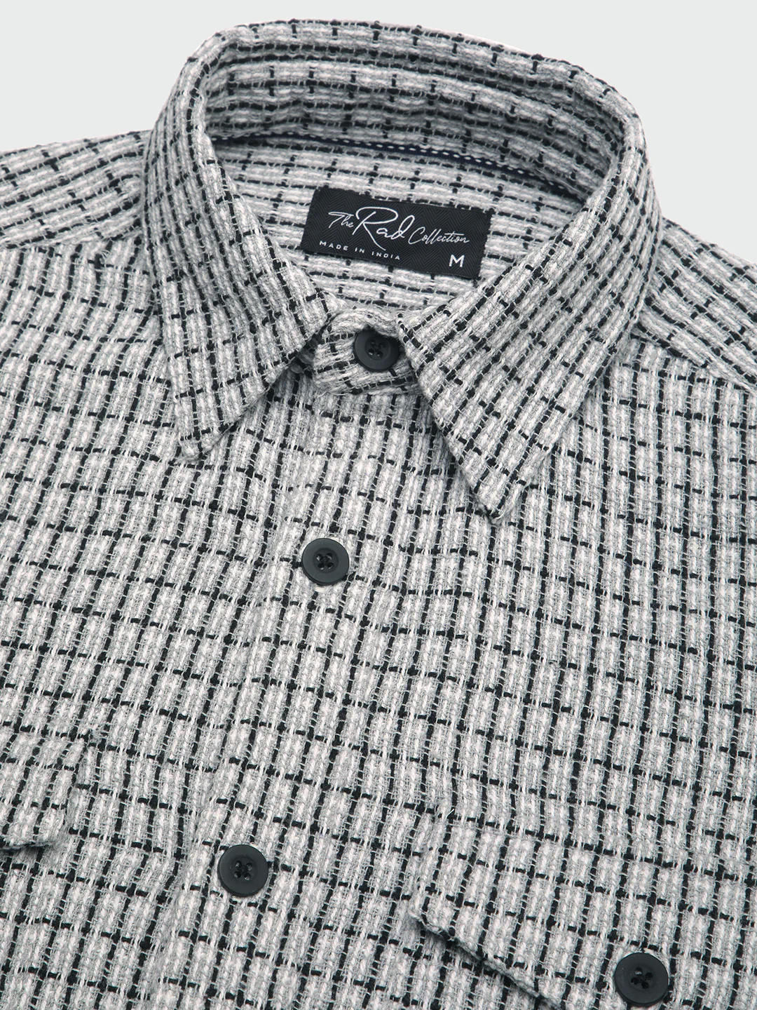 Monochrome Checkmate Woven Twin Pocket Shirt - Image 3