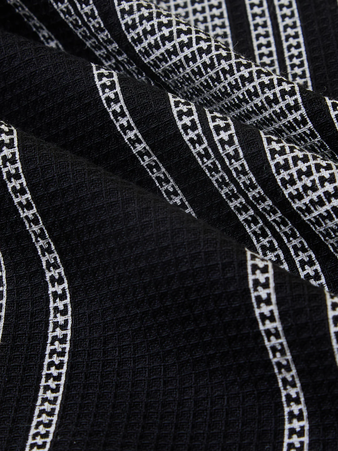Monotone Vintage Striped Oversized Polo Shirt - Image 3