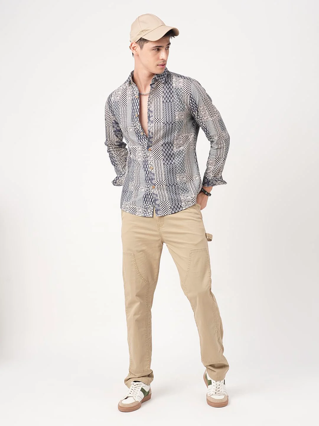 Navy Blue Kalamkari Printed Shirt - Image 8