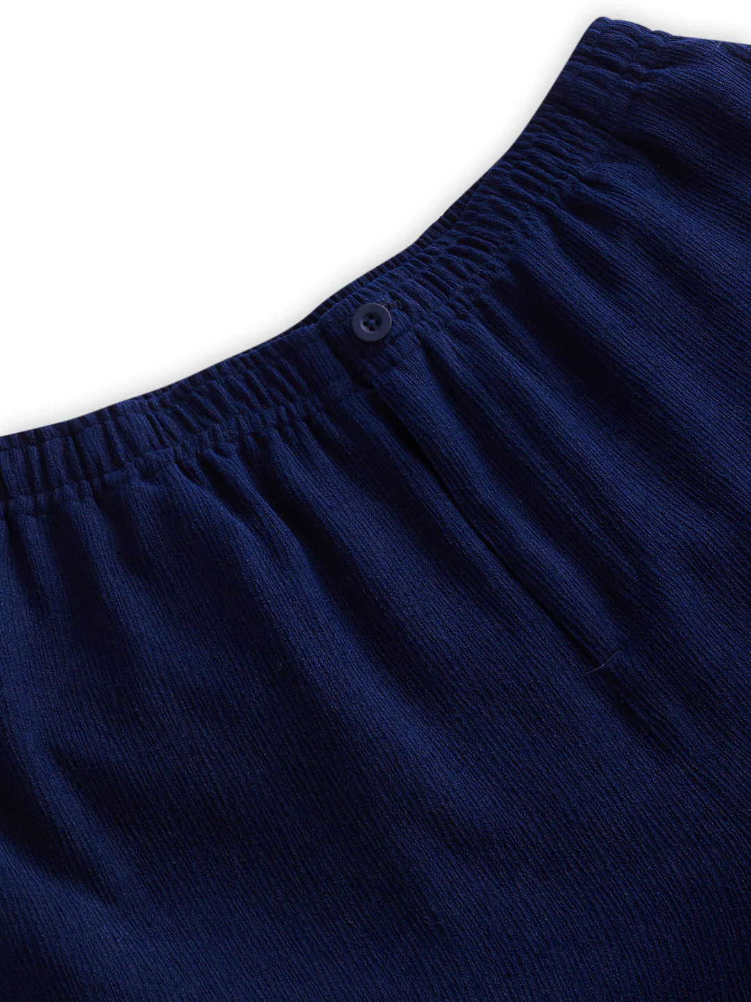 Navy Soft Crepe Wide-Leg Trousers - Image 3