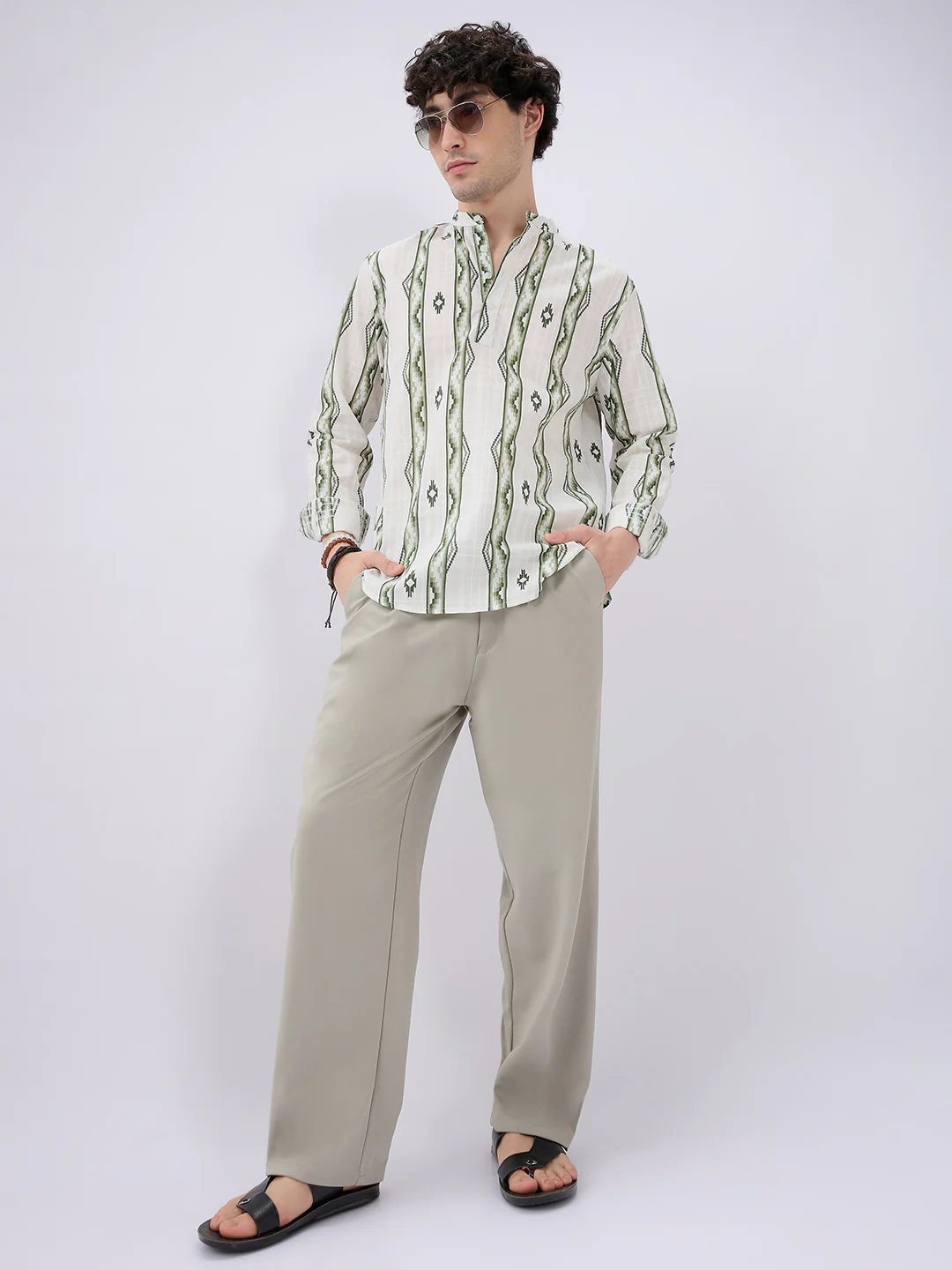 Nomad Green Motif Printed Kurta - Image 7