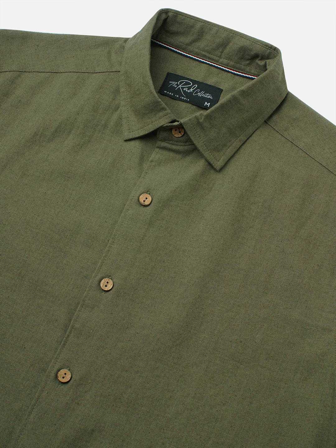 Olive Forest Haze Pure Linen Shirt - Image 3