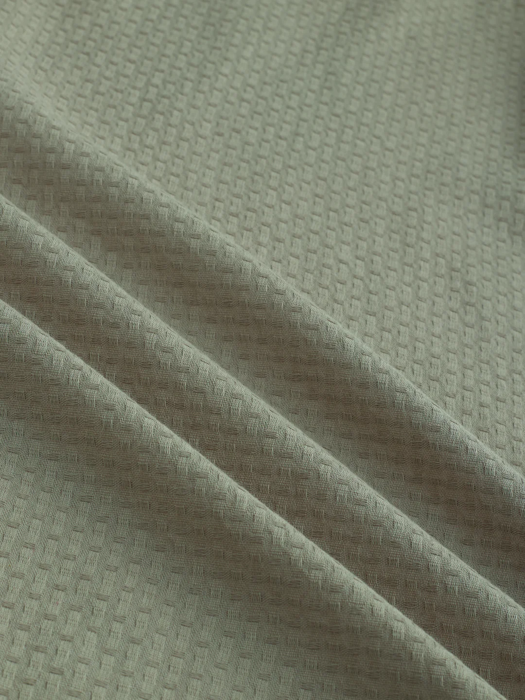 Olive Open Weave Refined Textured Checks Shirt - Image 3