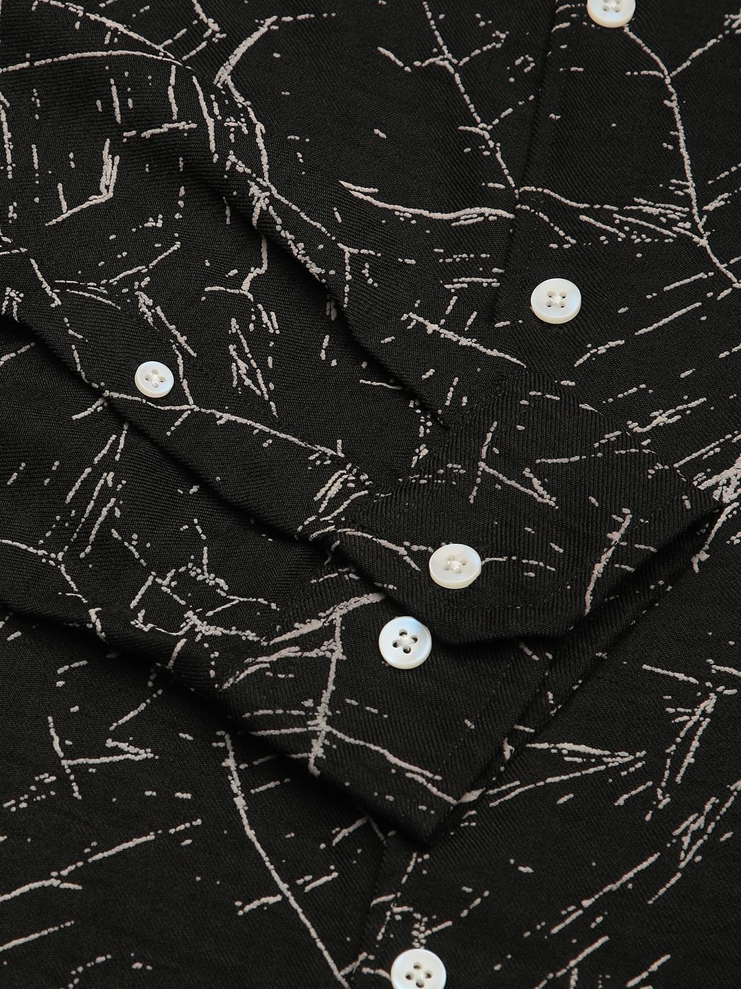 Onyx Black Stroke Splash Textured Shirt - Image 9