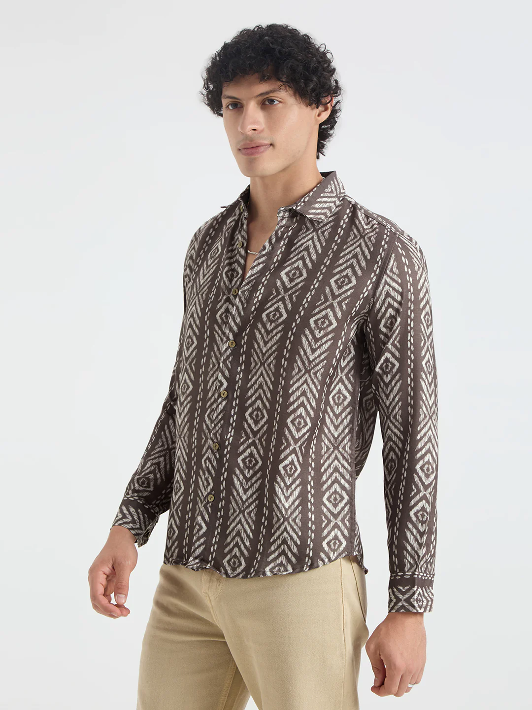 Penny Brown Ikat Printed Shirt - Image 5