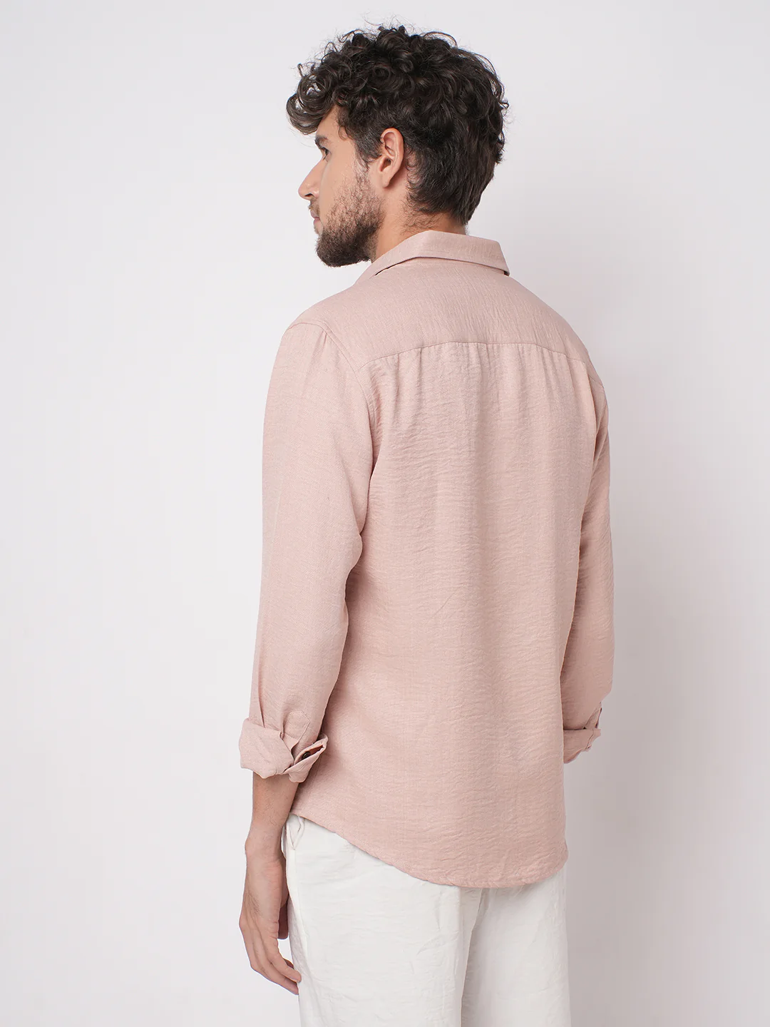 Powder Pink Everyday Crinkled Shirt - Image 5