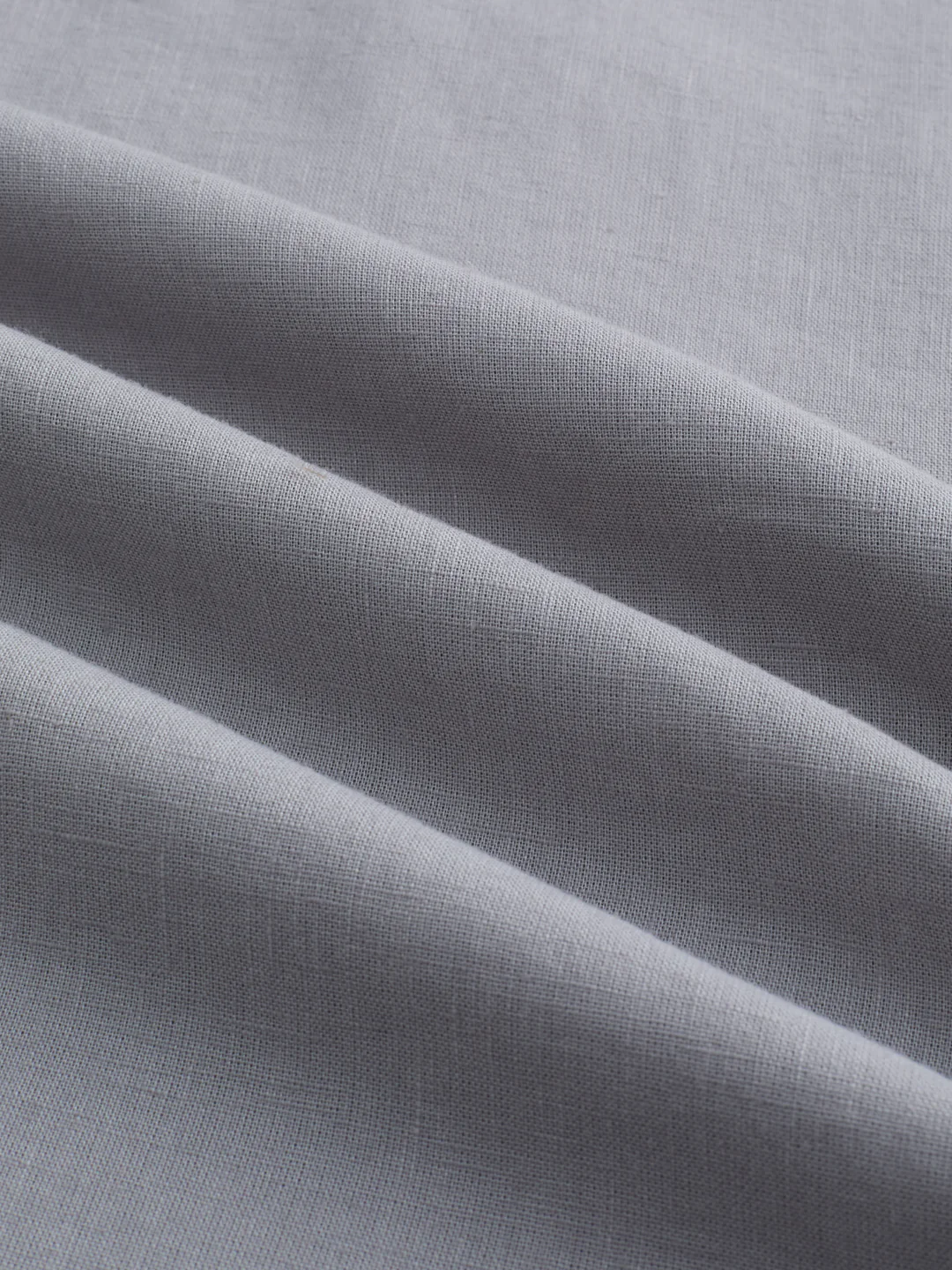 Premium Grey Slub Textured Linen Blend Kurta - Image 3