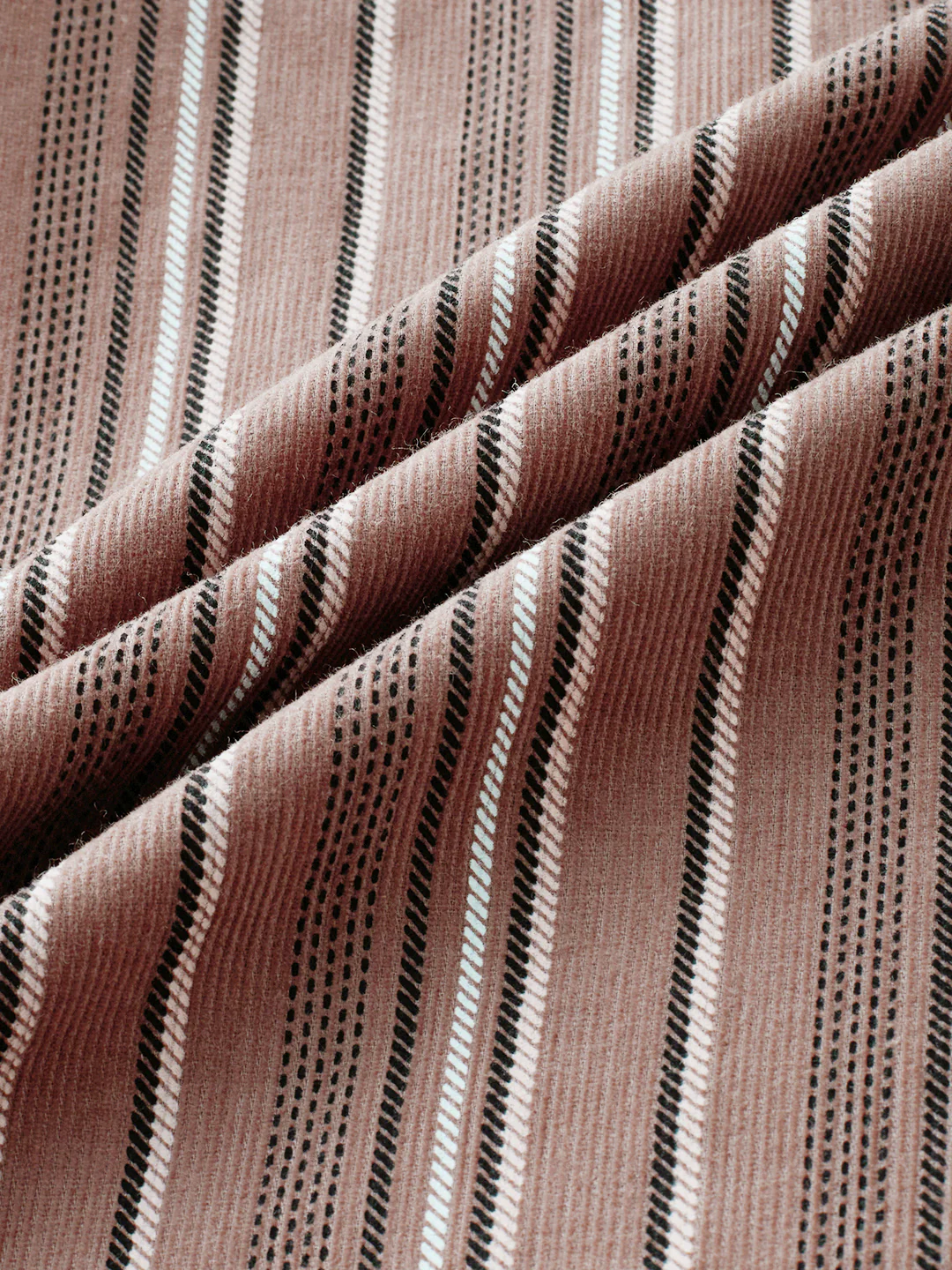 Rustic Bark Brown Multi-Stripe Twin Pocket Corduroy Shirt - Image 10