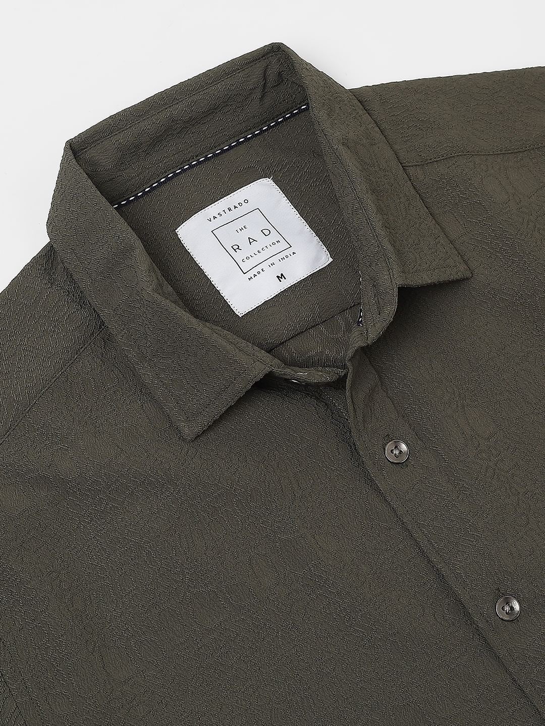 Snazzy Olive Textured Shirt - Image 9