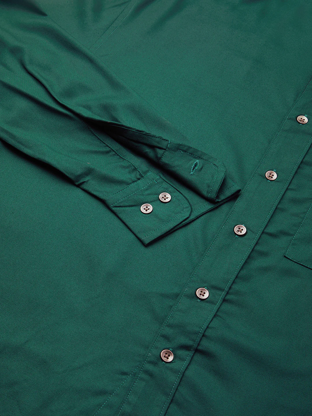Solid Sacramento Green Boxy Fit Crop Shirt - Image 3