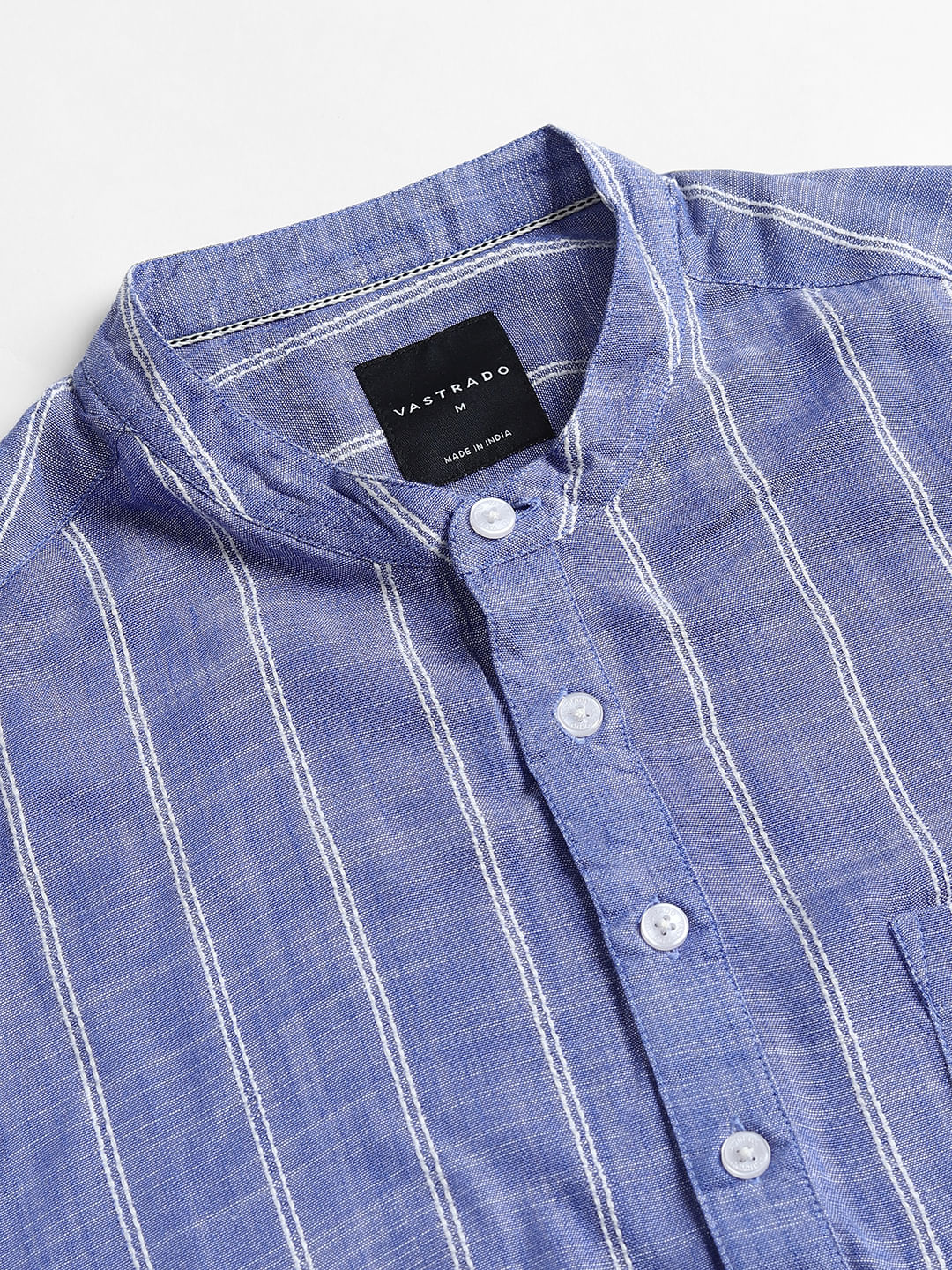Steel Blue Striped Kurta - Image 3