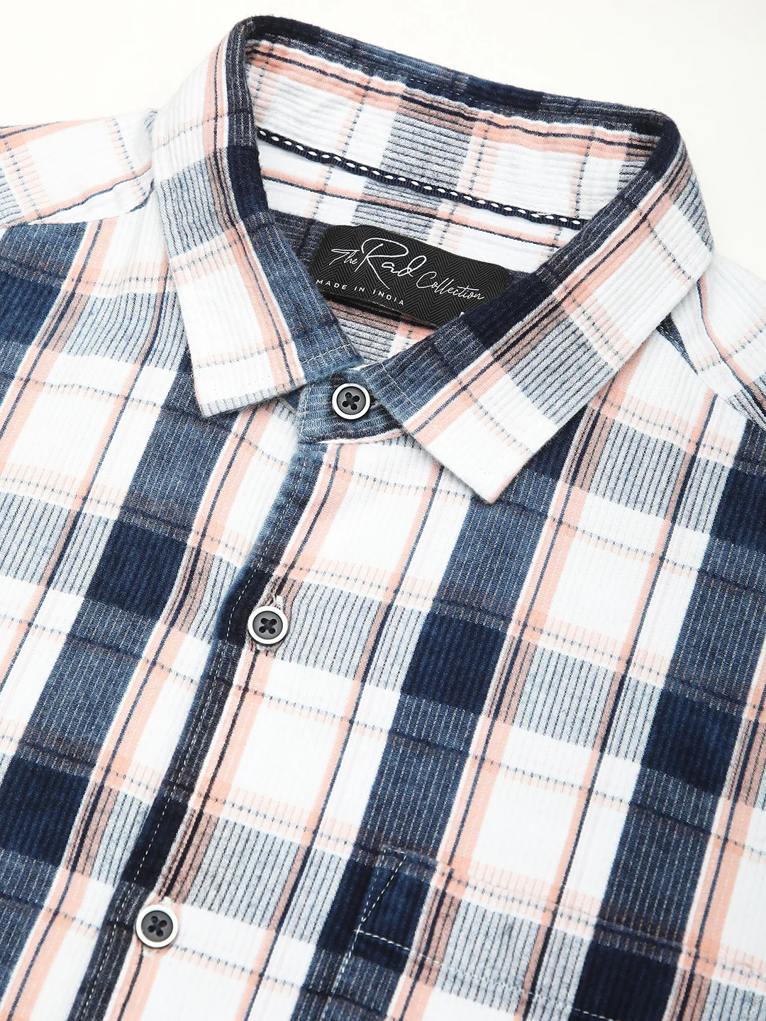 Twilight Navy & White Plaid Checks Shirt - Image 3
