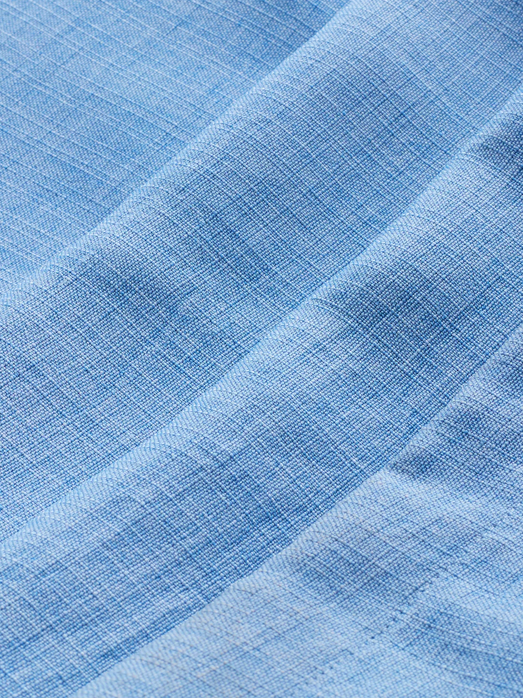 Vivid Sky Blue Slub Textured Wide-Leg Trousers - Image 8