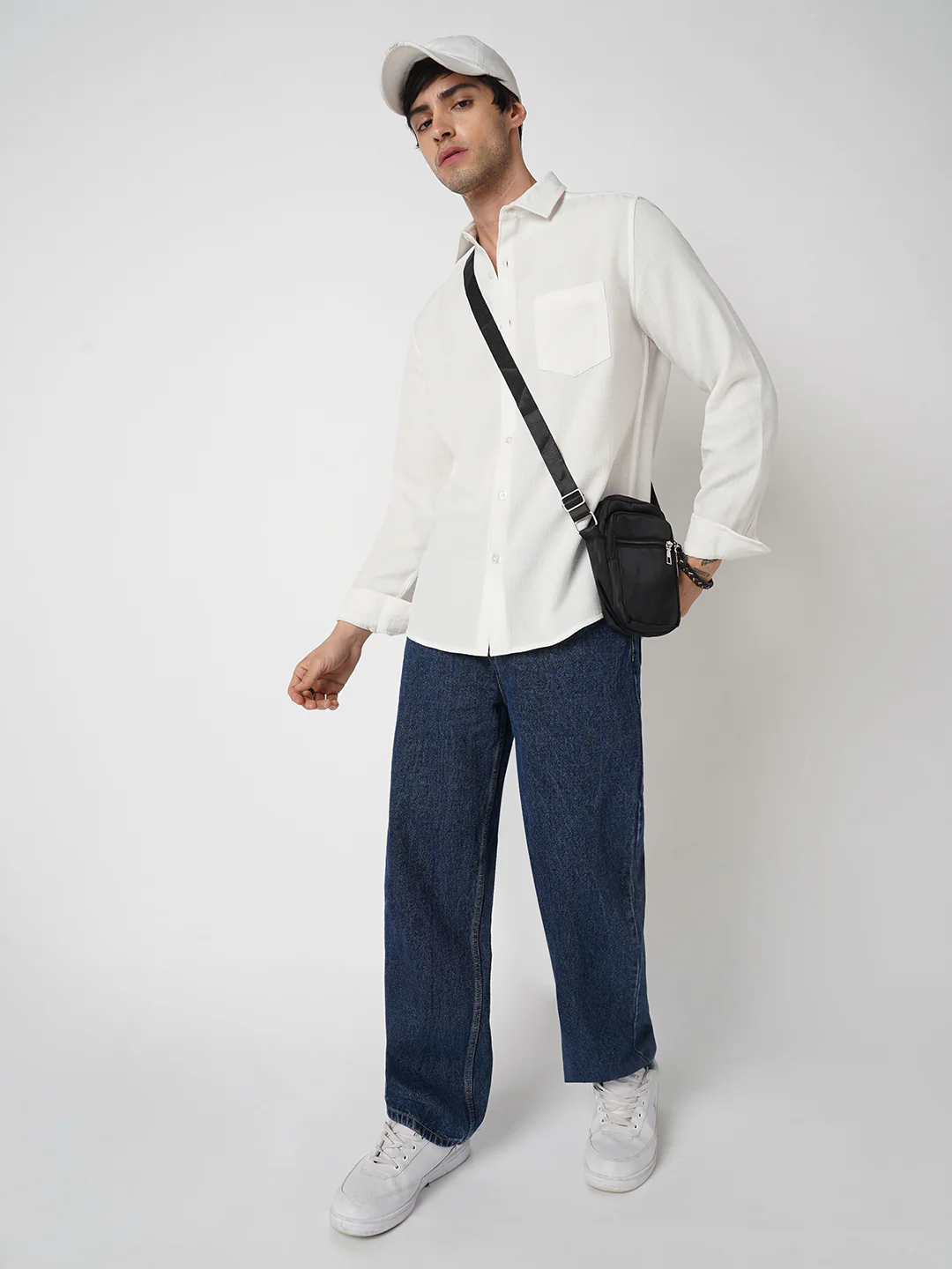 White Slub Textured Shirt - Image 7