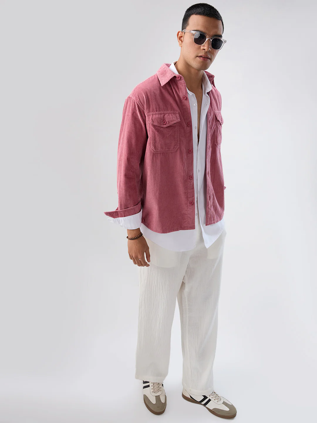 Wild Orchid Pink Corduroy Double Pocket Overshirt - Image 7