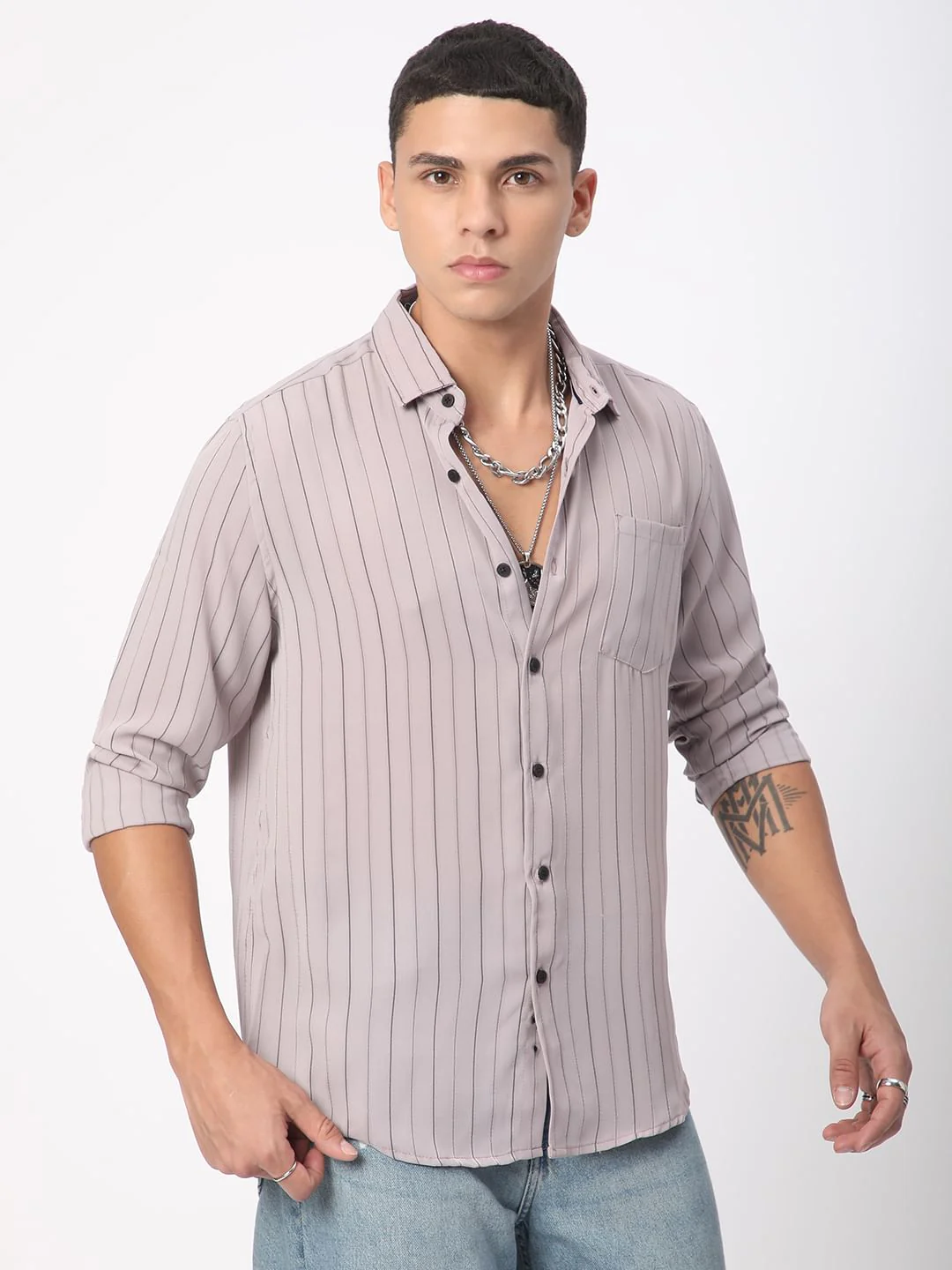 Wisteria Purple Striped Shirt - Image 4